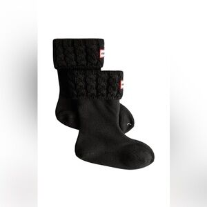 🌸HUNTER Kids Cable Boot Sock in Black US S/US 8-10